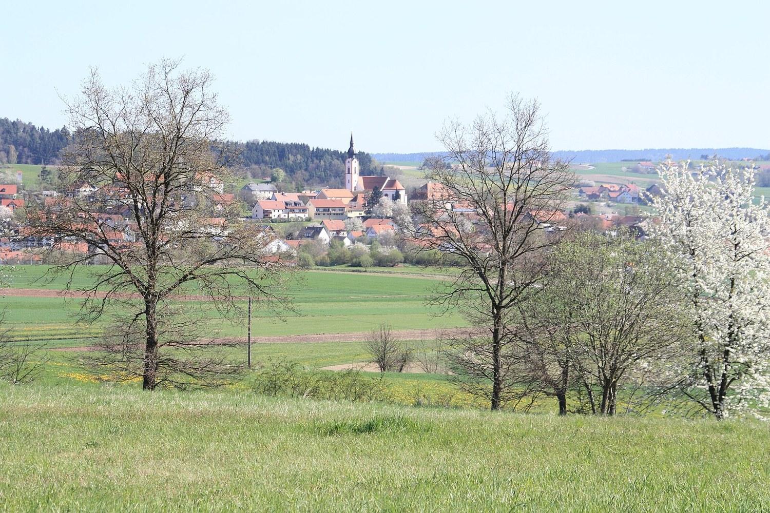 Panoramablick über Altenthann – Rathaus, Maschsee und Skyline