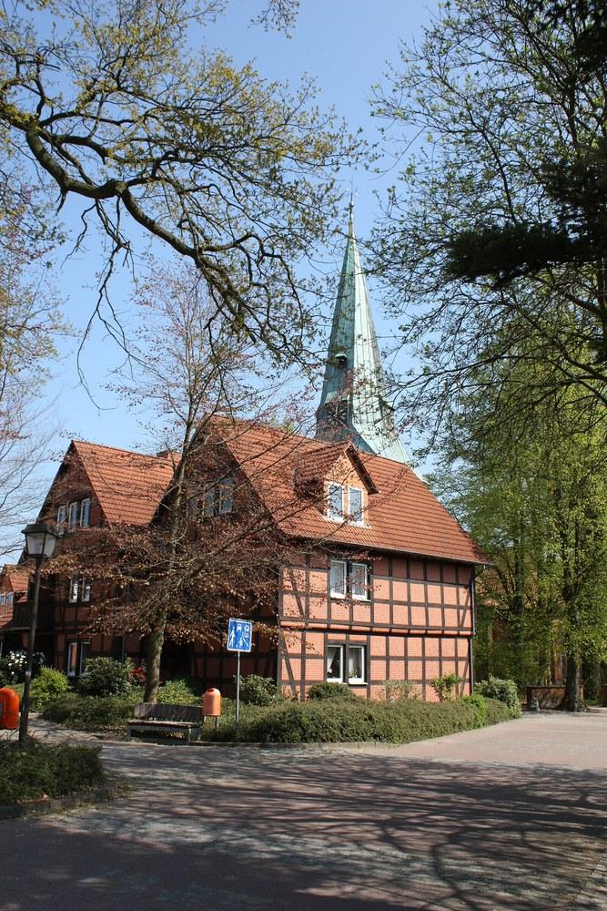 Panoramablick über Asendorf – Rathaus und Umgebung