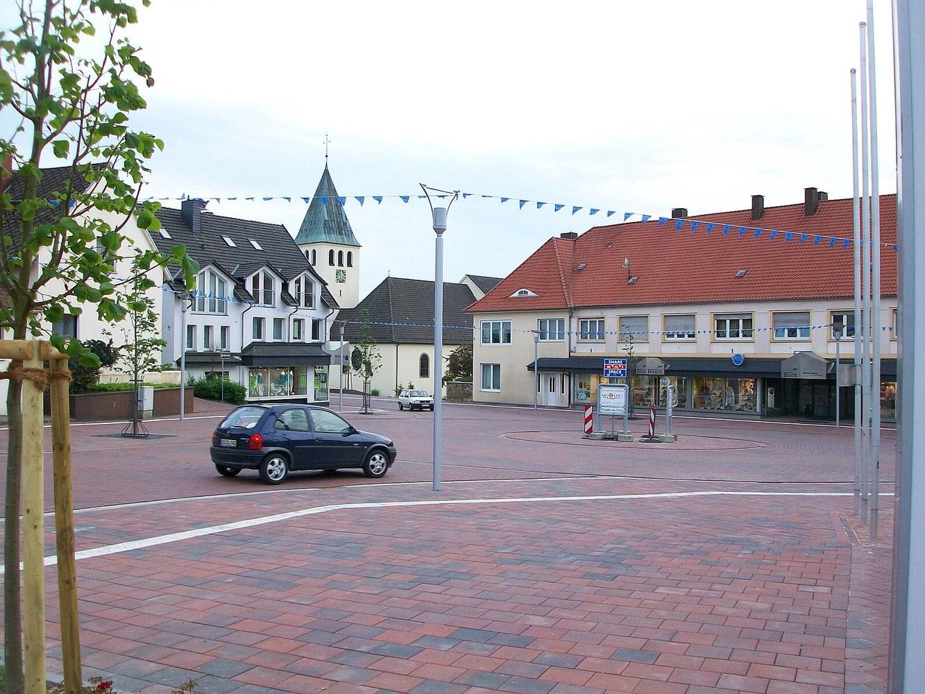 Panoramablick über Bohmte – Rathaus und Stadtlandschaft