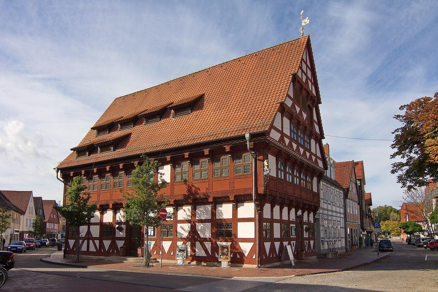 Panoramablick über Gifhorn – Rathaus, Maschsee und Skyline
