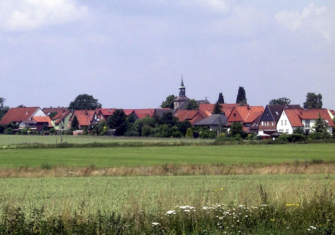 Panoramablick über Hohnhorst – Rathaus und Natur