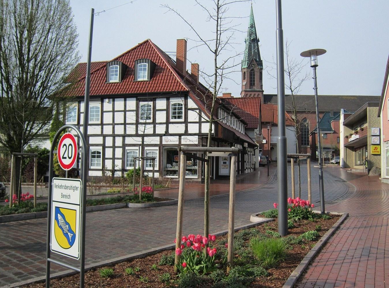 Panoramablick über Visbek – Rathaus und Landschaft