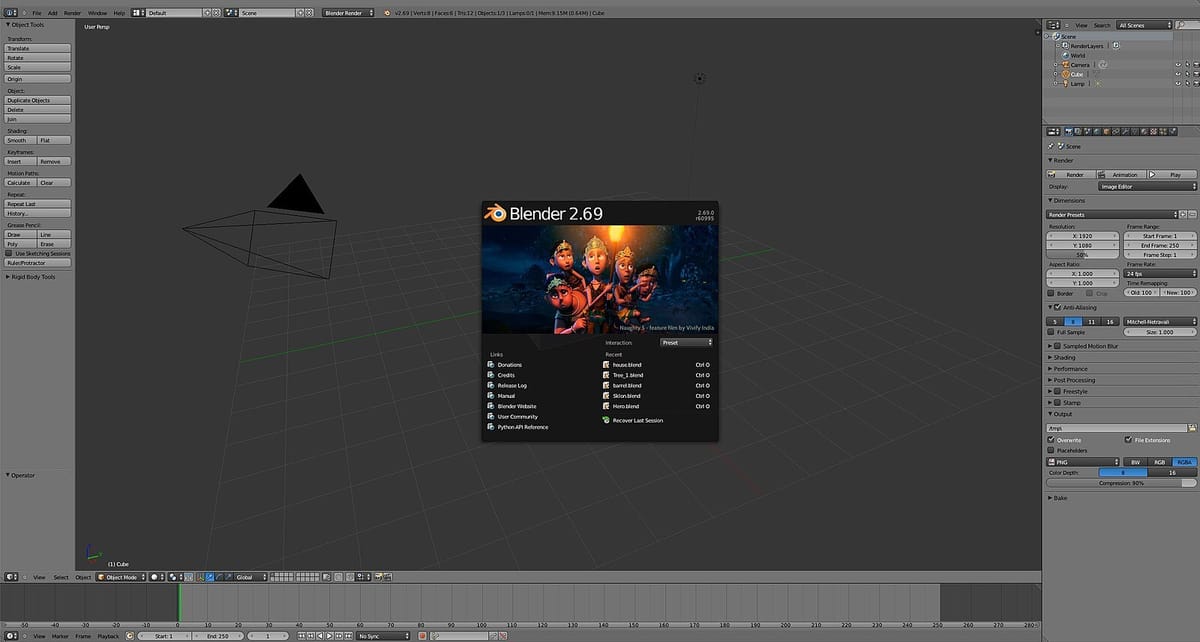 Geschichte Blender