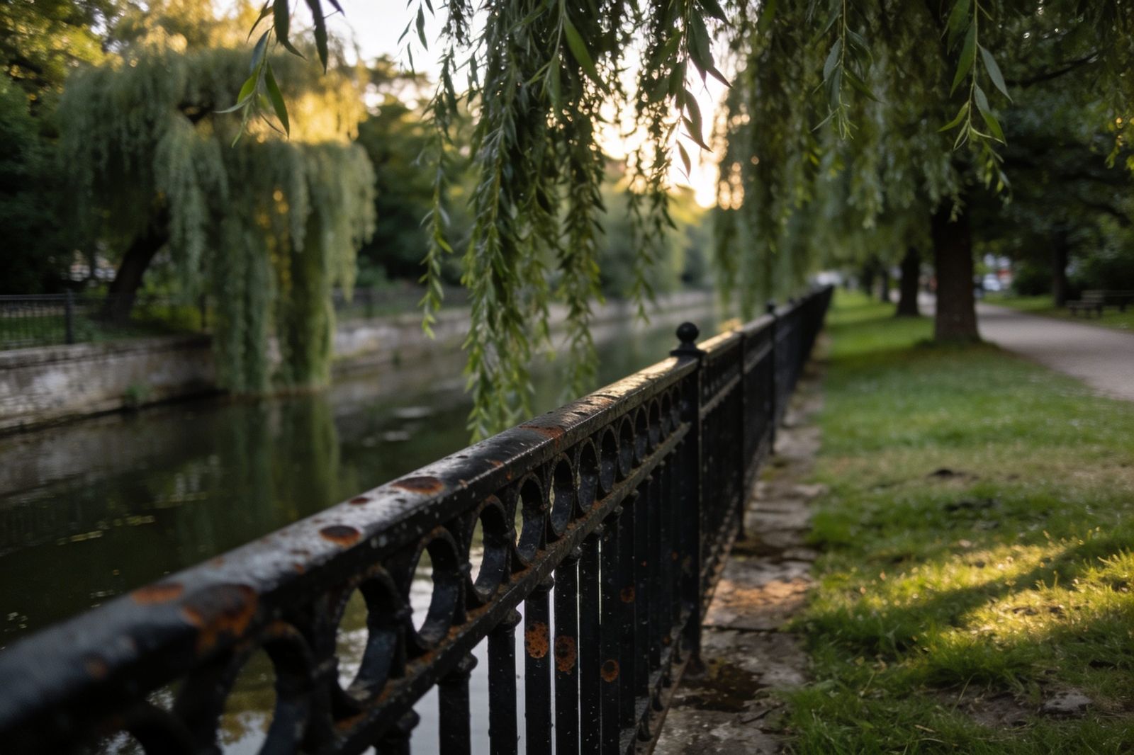 Ringpark am Kanal mit Trauerweiden