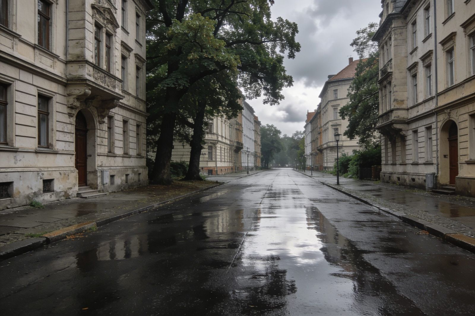 Gründerzeitlicher Straßenzug mit Stuckfassaden