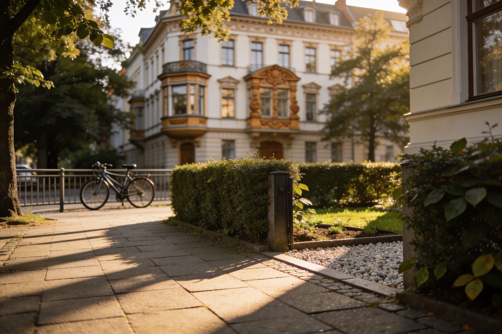 Gründerzeitlicher Straßenzug mit Stuckfassaden