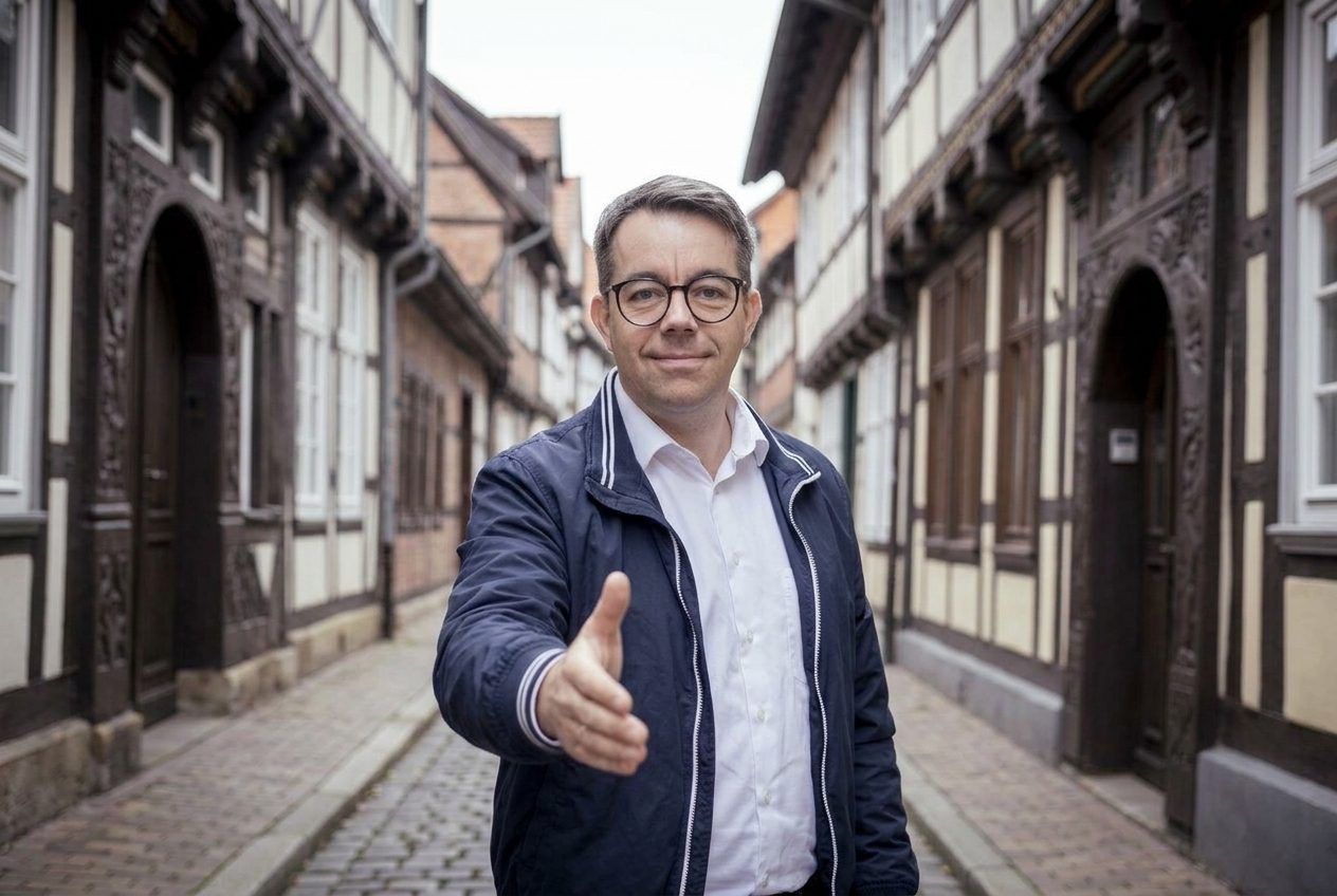 Benjamin Bricke von City Immobilienmakler bei der Begrüßung