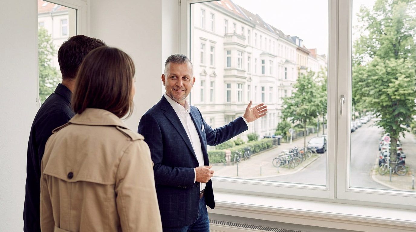 Henri Ehmke von City Immobilienmakler bei der Besichtigung