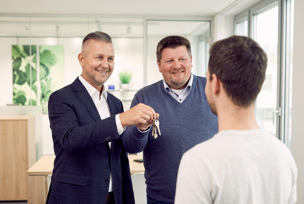 Henri Ehmke und Markus Meyer von City Immobilienmakler vor Ort