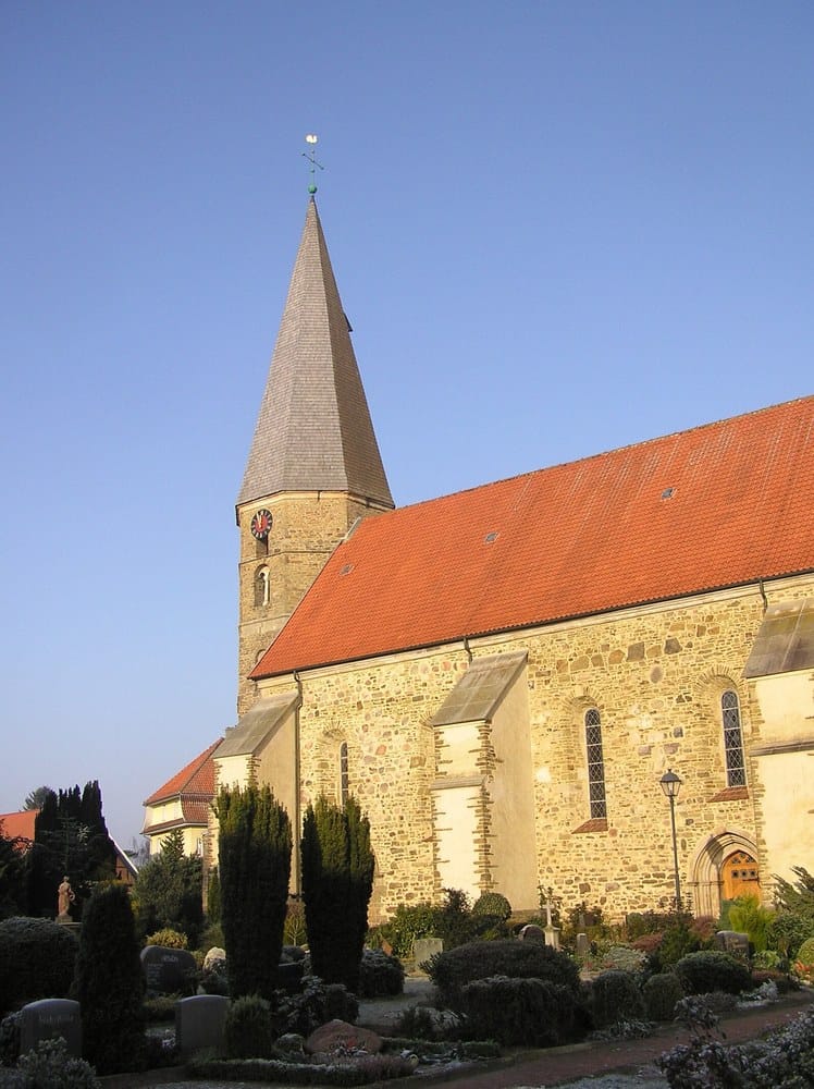 Panoramablick über Badbergen – Rathaus und Umgebung
