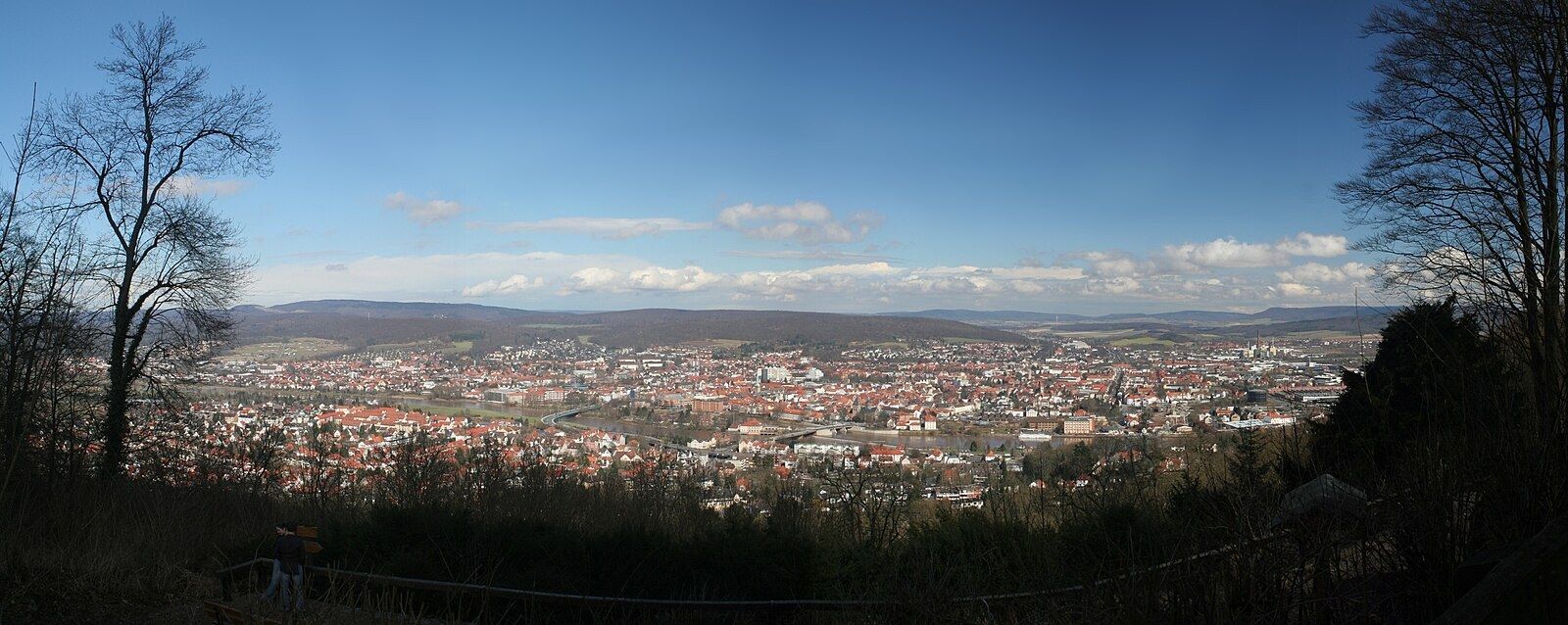 Panoramablick über Hameln – Rathaus, Weser und Altstadt