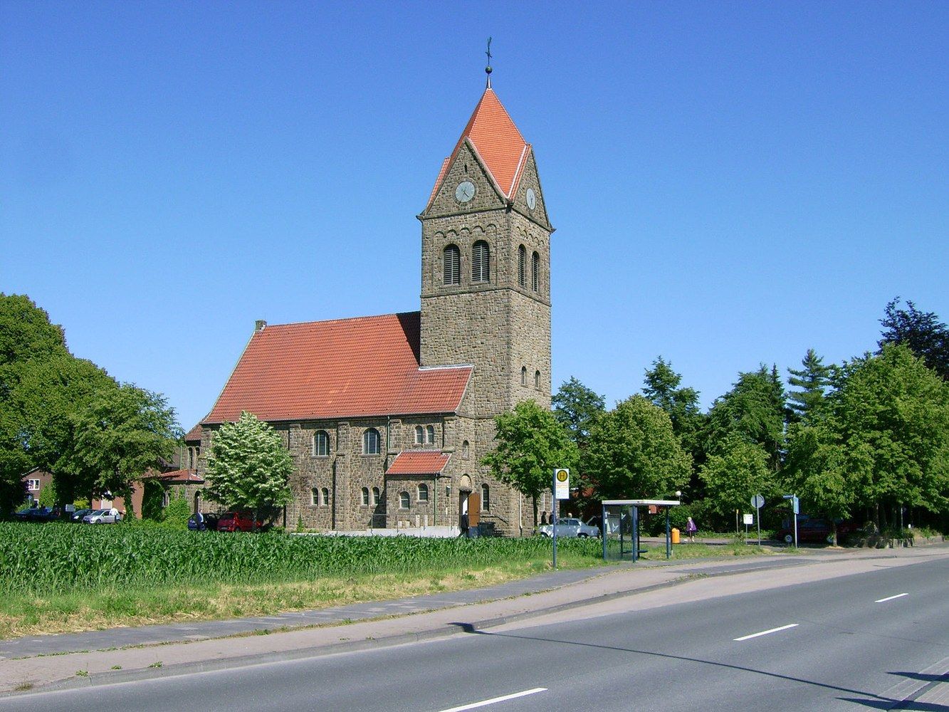 Panoramablick über Lengerich – Rathaus und Landschaft