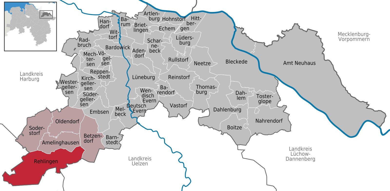 Panoramablick über Rehlingen – Rathaus und Umgebung