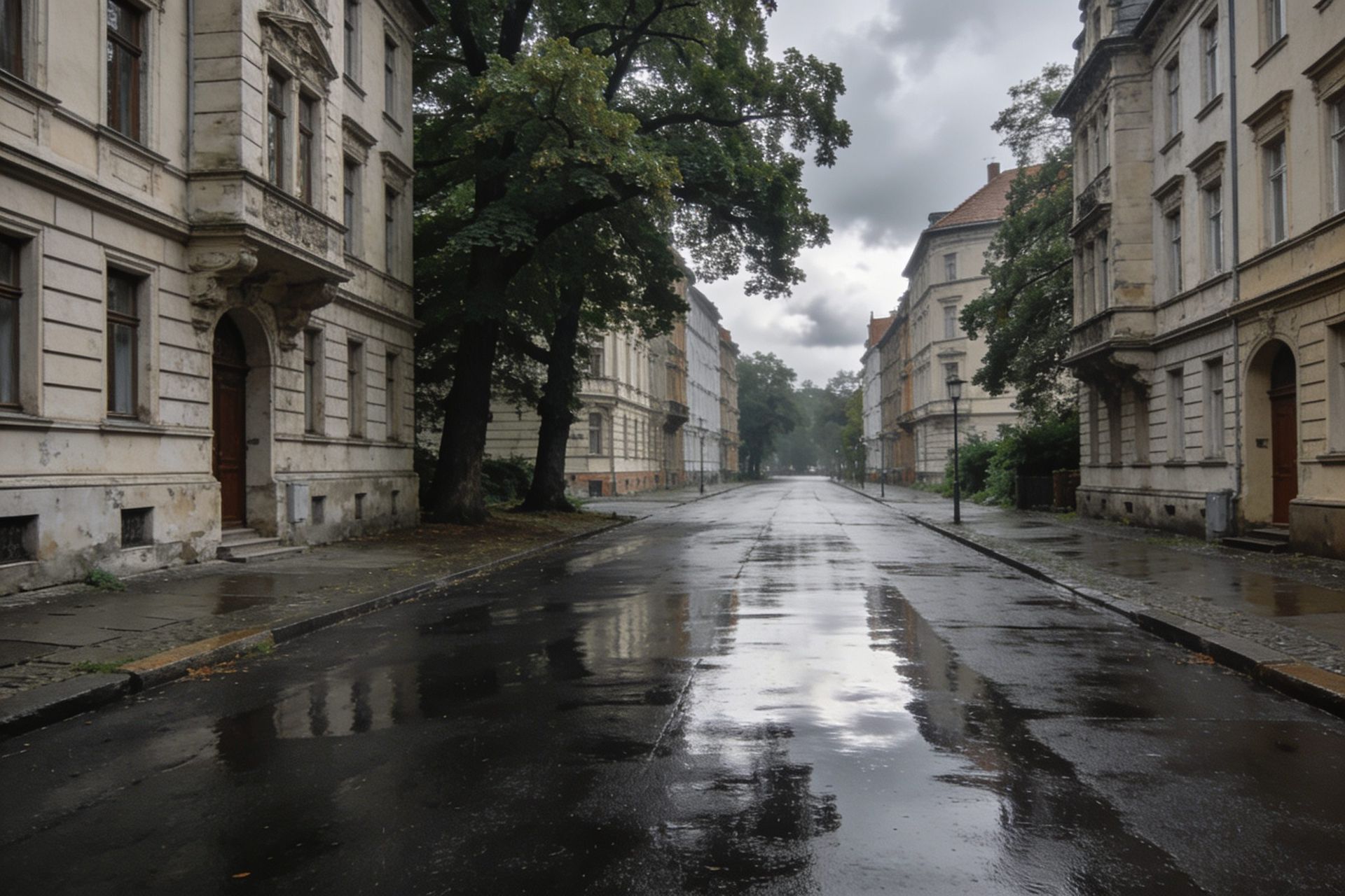 Gründerzeitlicher Straßenzug mit Stuckfassaden