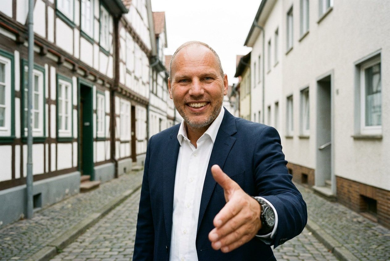 Oliver Martin von City Immobilienmakler bei der Begrüßung