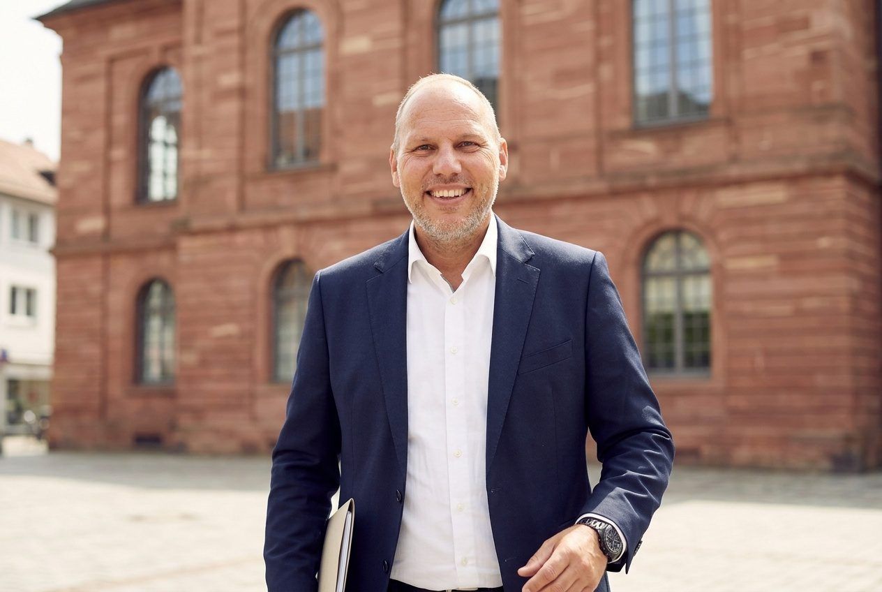 Oliver Martin von City Immobilienmakler unterwegs im Stadtgebiet