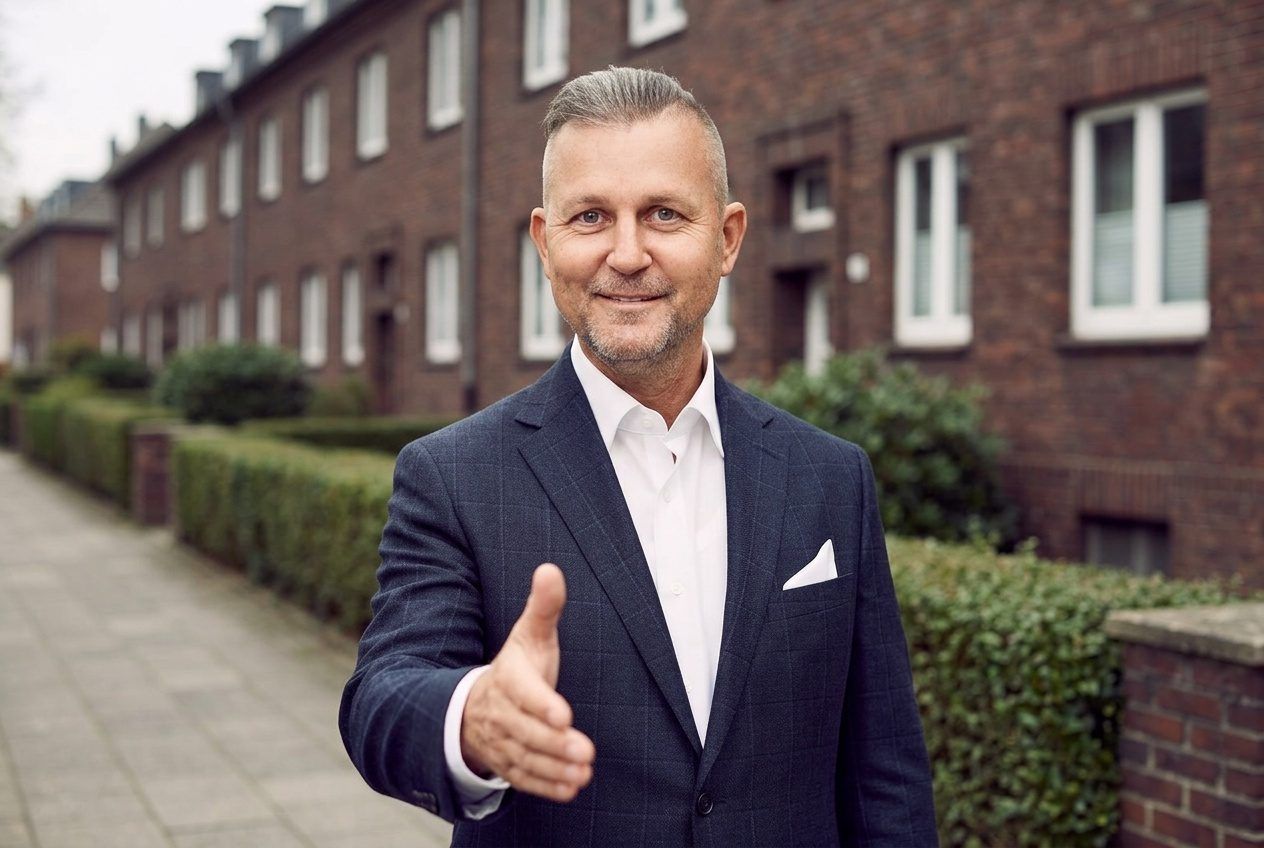 Henri Ehmke von City Immobilienmakler bei der Begrüßung