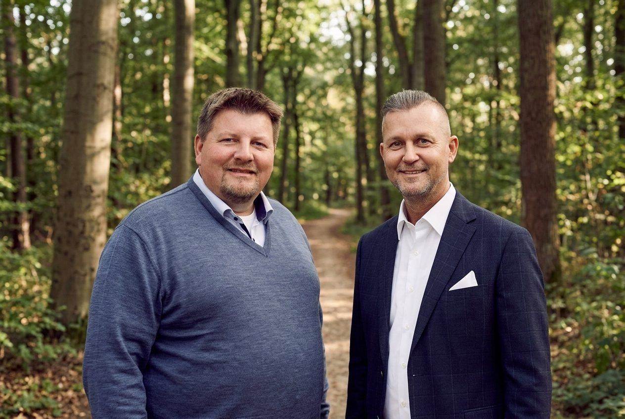 Henri Ehmke und Markus Meyer von City Immobilienmakler als Team vor Ort