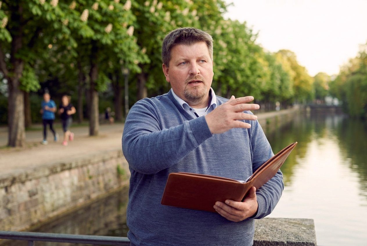 Markus Meyer von City Immobilienmakler beim Erläutern der Unterlagen
