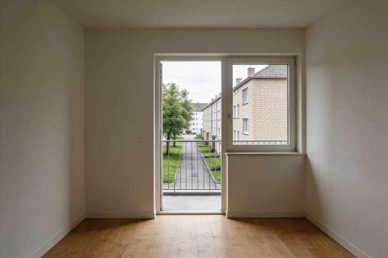 Wohnzimmer einer Eigentumswohnung mit Tageslicht