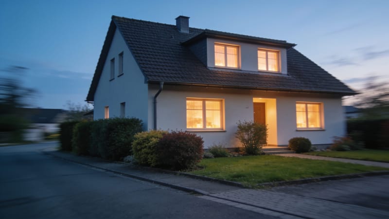 Wohnhaus in Abendstimmung