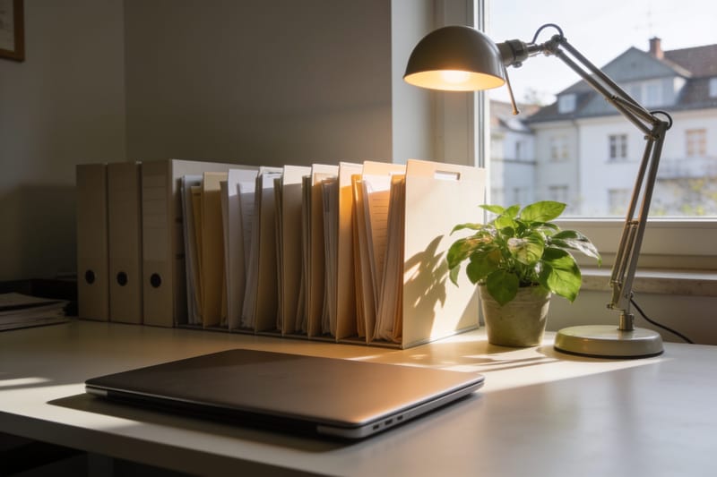 Arbeitsplatz im Maklerbüro