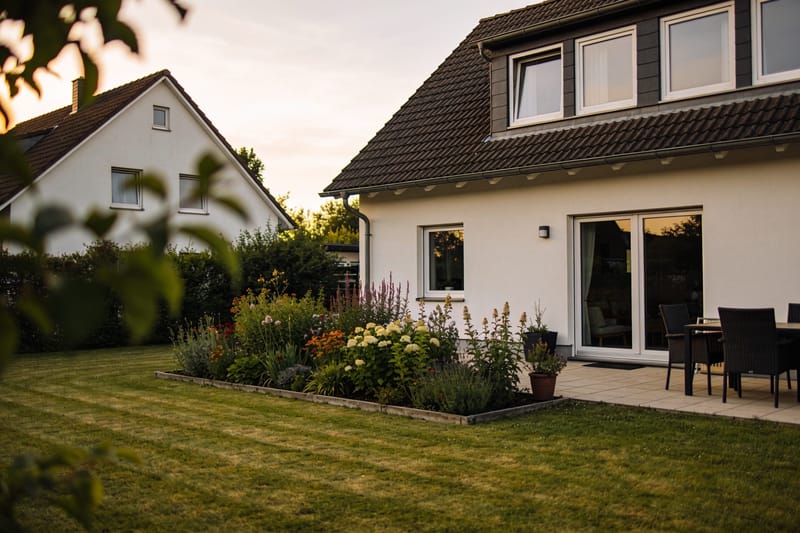 Gepflegter Garten am Wohnhaus