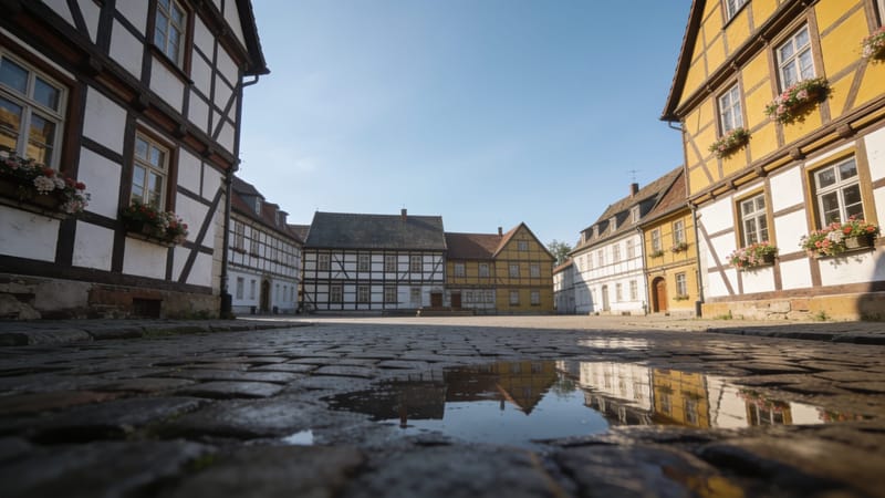 Altstadtplatz mit Fachwerkfassaden