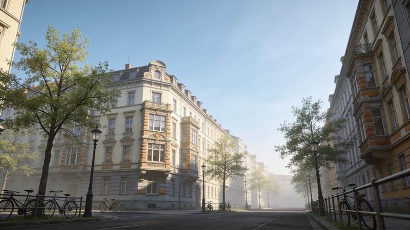 Gründerzeitlicher Straßenzug mit Stuckfassaden in Hannover