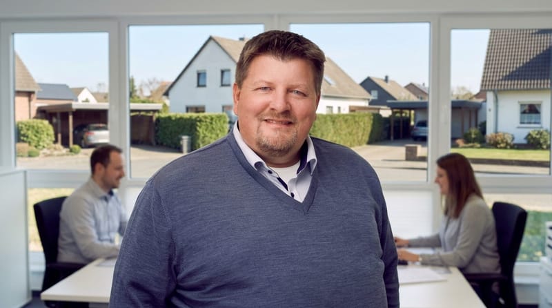 Markus Meyer von City Immobilienmakler vor dem Büro in Hannover