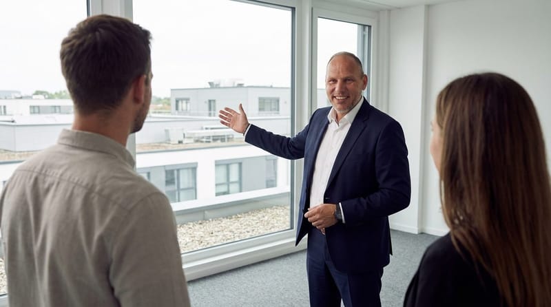 Oliver Martin von City Immobilienmakler bei der Besichtigung
