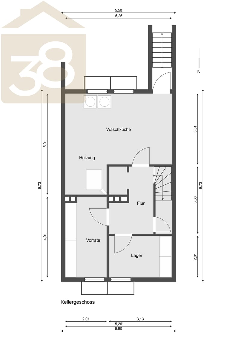 Reihenmittelhaus in Wolfsburg, 87 m²